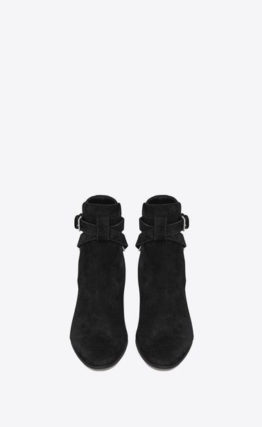 SAINT LAURENT Flat Booties Woman Signature BLAKE 40 Jodhpur Boot in Black Suede b_V4